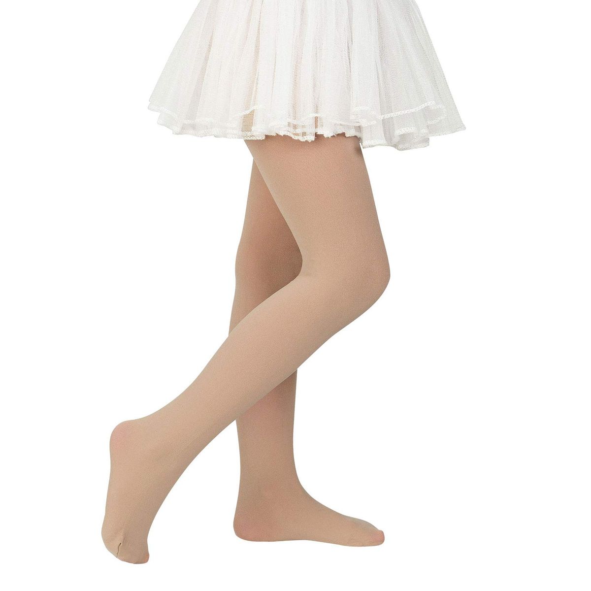EVERSO - Pack2 Pantys Panties Blanca Y Piel Para Ballet Niña.