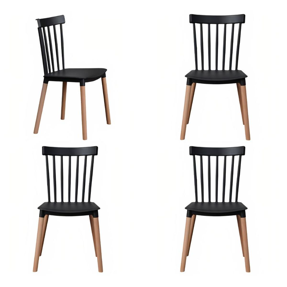 KLIK - Pack de 4 Sillas Windsor Negras KLIK