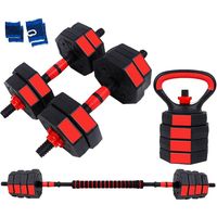 Set Mancuernas Kettlebell Ajustables 15 Kilos 3 En 1 + Barra