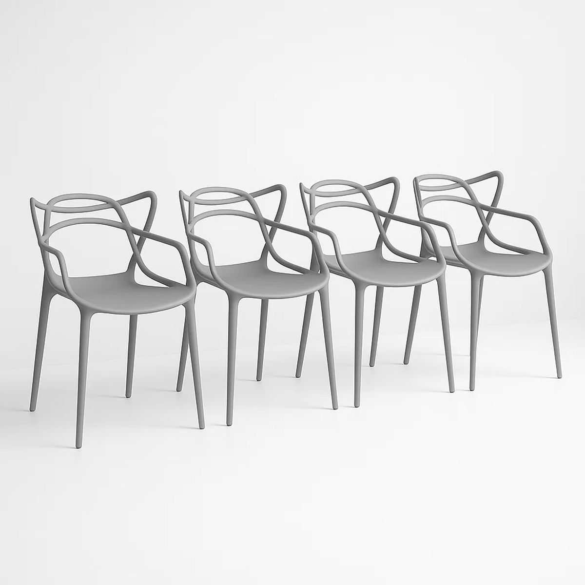 KLIK - Pack de 4 sillas de terraza o comedor Master - Gris KLIK