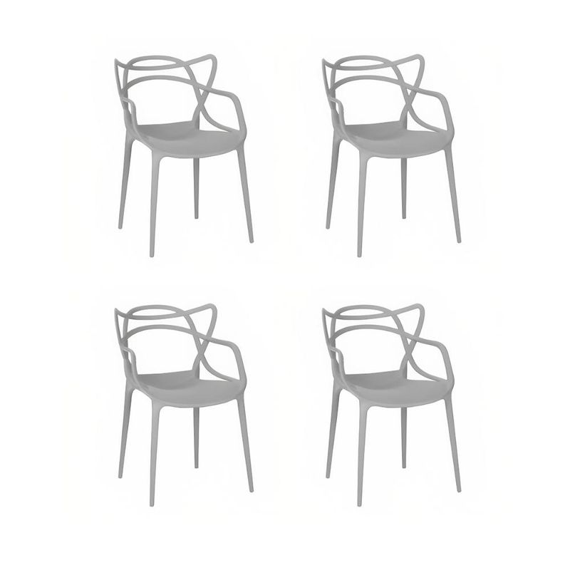 KLIK - Pack de 4 sillas de terraza o comedor Master - Gris KLIK