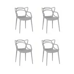 KLIK - Pack de 4 sillas de terraza o comedor Master - Gris
