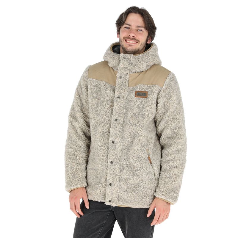 BUFFALO CHILE - Chaqueta Reversible Chipodos Lana Jaspeado - Diseño Gris Hombre