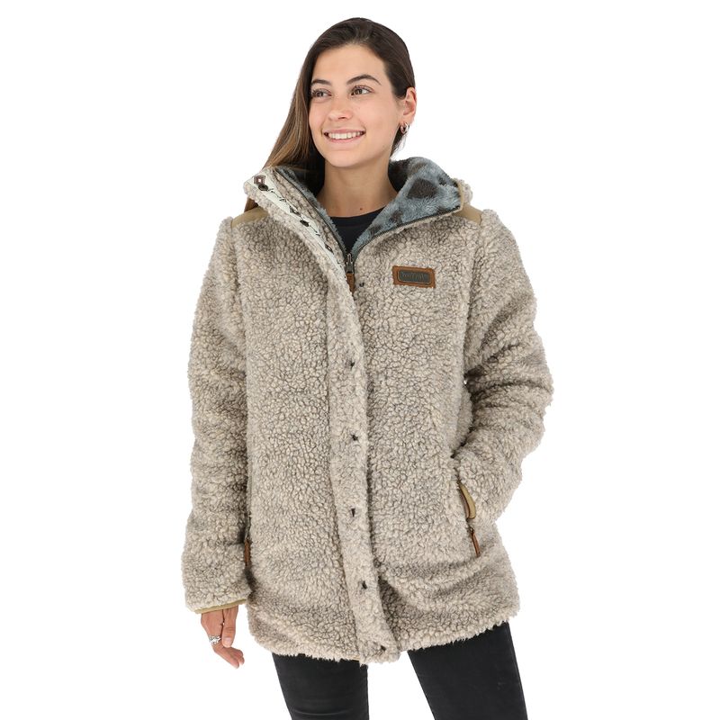 BUFFALO CHILE - Chaqueta Reversible Chipodos Lana Jaspeado - Diseño Gris Mujer
