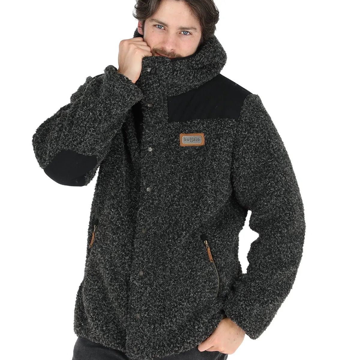 BUFFALO CHILE - Chaqueta Reversible Chipodos Negro Jaspeado - Diseño Gris Hombre