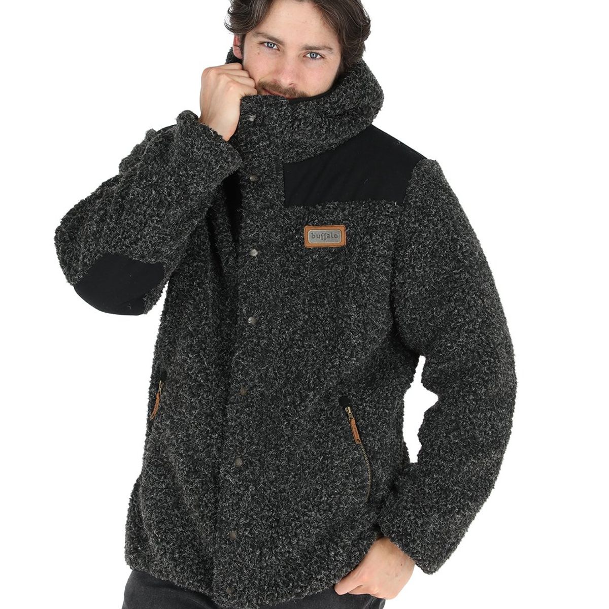 BUFFALO CHILE - Chaqueta Reversible Chipodos Negro Jaspeado - Diseño Gris Hombre