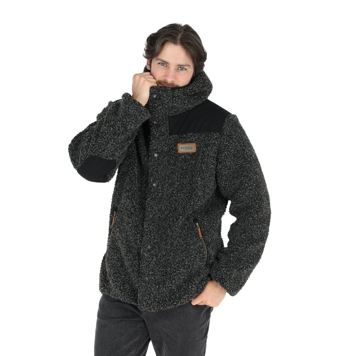 BUFFALO CHILE - Chaqueta Reversible Chipodos Negro Jaspeado - Diseño Gris Hombre