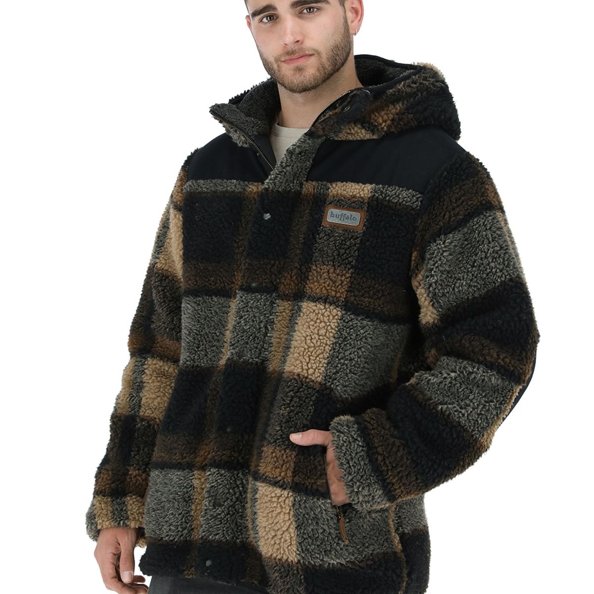 BUFFALO CHILE - Chaqueta Reversible Chipodos Pattern Negro - Marengo Jaspeado Hombre