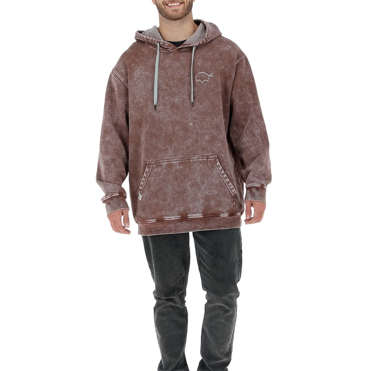 BUFFALO CHILE - Hoodie 2 Burdeo Hombre