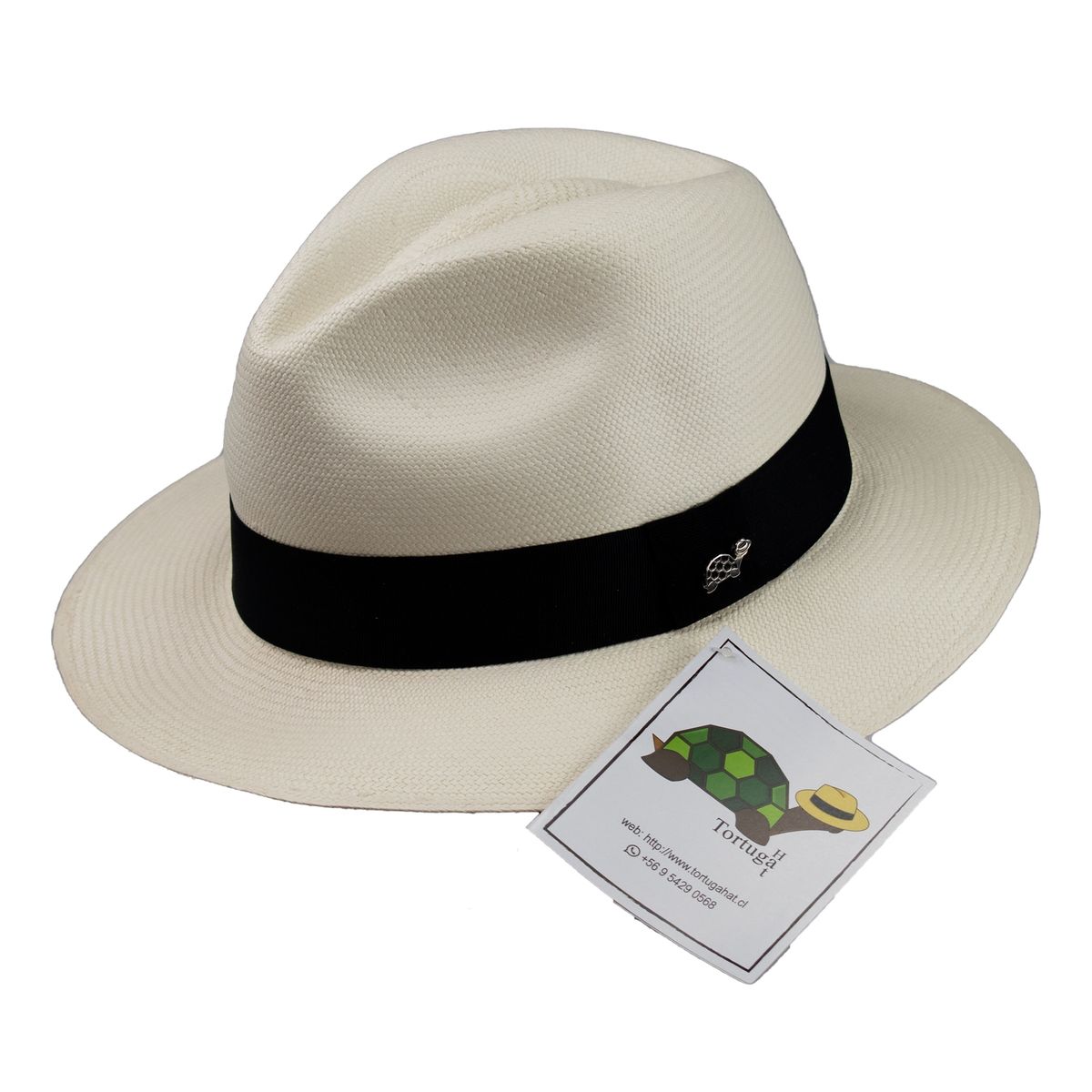 TORTUGAHAT - Sombrero Extra Fino Paja Toquilla Color Blanco Tejido A Mano Ecuador