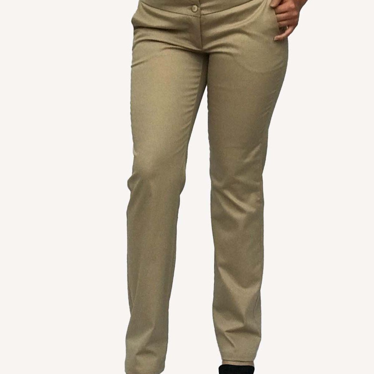 KAUTIVATE - Pantalón recto Gabardina Satín Elasticada
