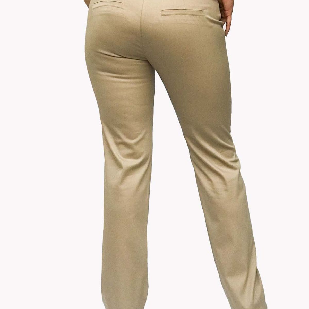KAUTIVATE - Pantalón recto Gabardina Satín Elasticada