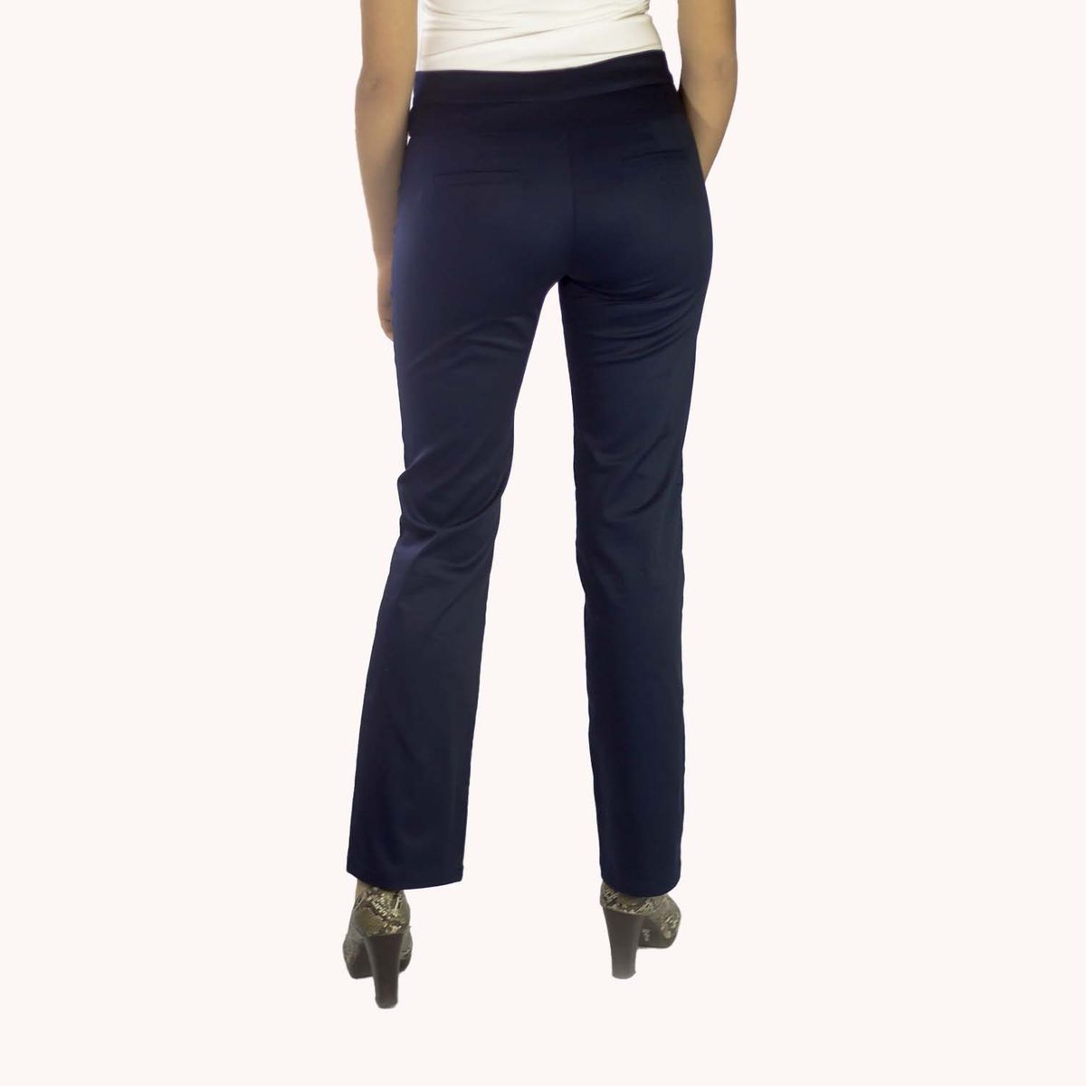 KAUTIVATE - Pantalón recto Gabardina Satín Elasticada