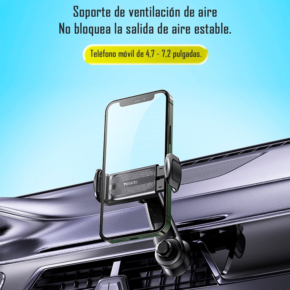 YESIDO - Soporte Holder De Rejilla Para Auto Telefono Yesido C165