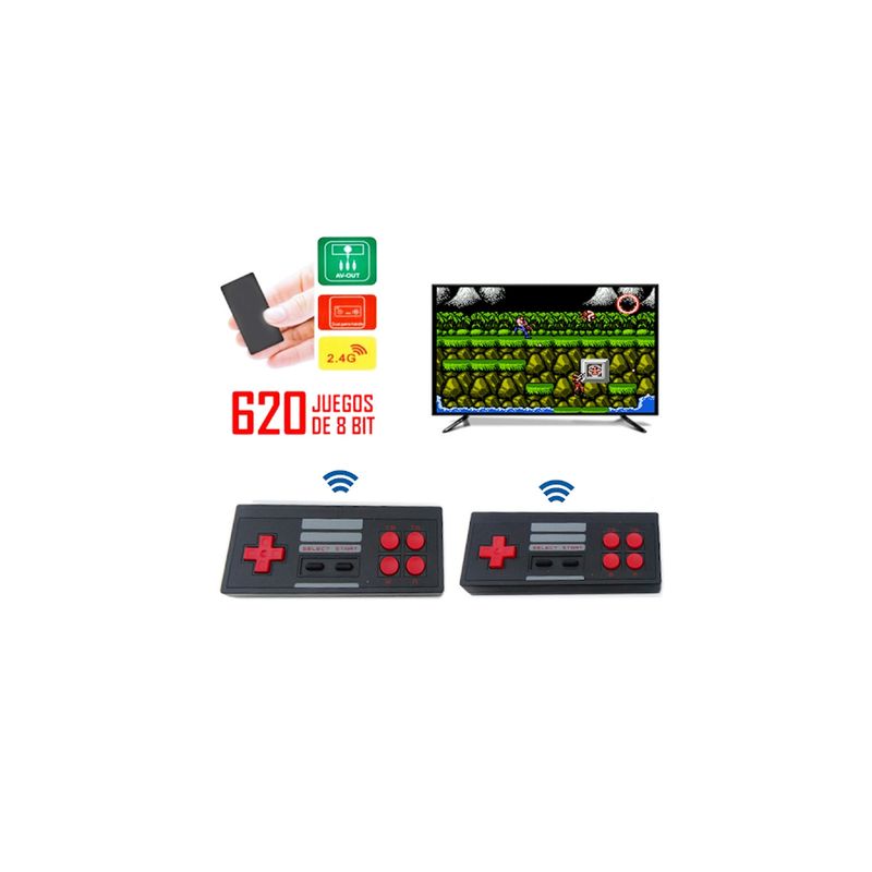 GENERICO - Consola Juegos Retro 8-bit Inalambrica Extreme AV RCA GENERICO