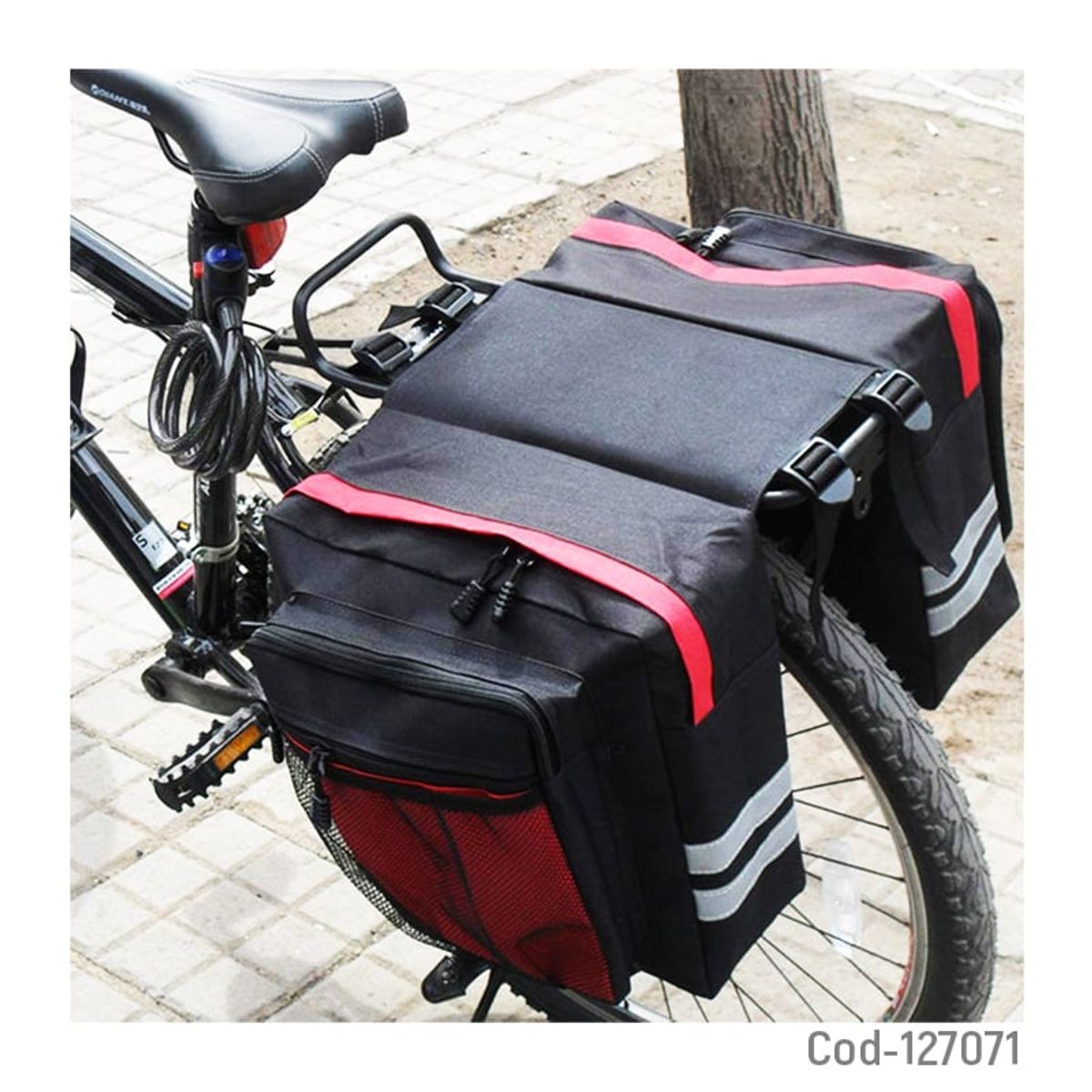 GENERICO - Bolso Alforja Para Bicicleta De Tela Medidas 70X30x12cm