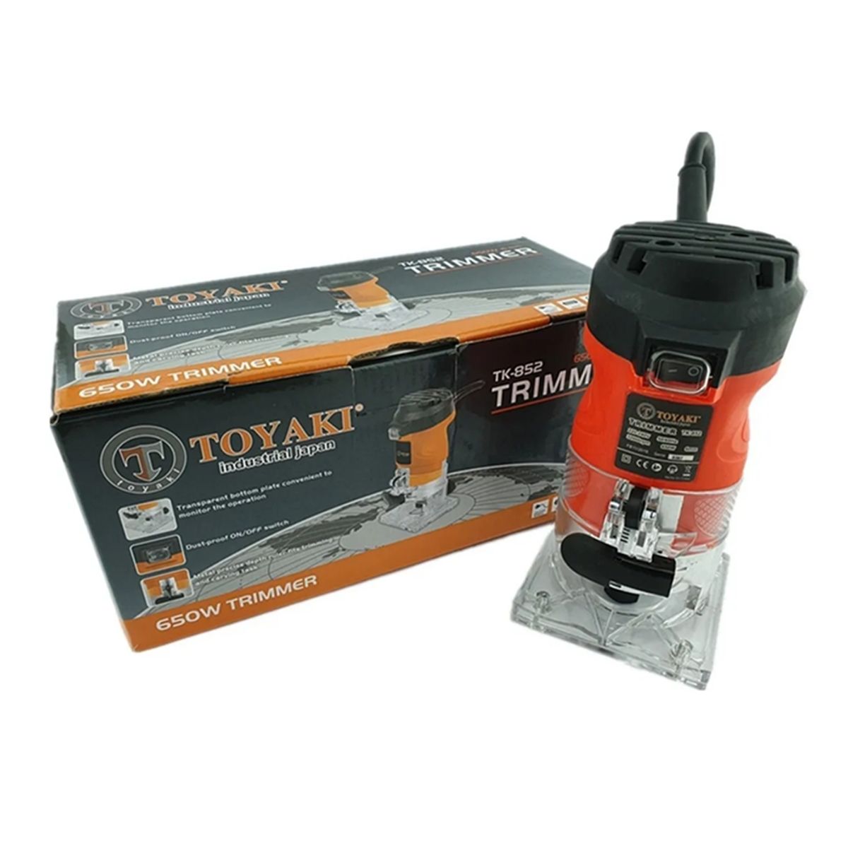 TOYAKI - Fresadora Router Mini Tupi 650w Toyaki + Juego 12 Fresas 1/4