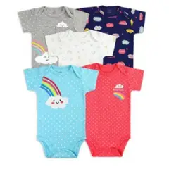 TEDMIMAK - Pack 5 Bodys Arcoíris Manga Corta 100% Algodón