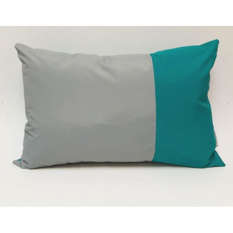 INES JOHNSON - Cojín 50x33cm impermeable gris turquesa Inés Johnson Mimbral