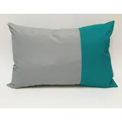 INES JOHNSON - Cojín 50x33cm impermeable gris turquesa Inés Johnson Mimbral