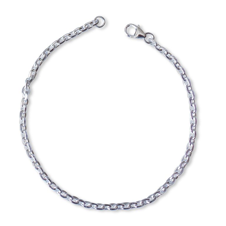 Pulsera Eslabon Limado Grande Plata Fina 925 Plateado TALLA UNICA