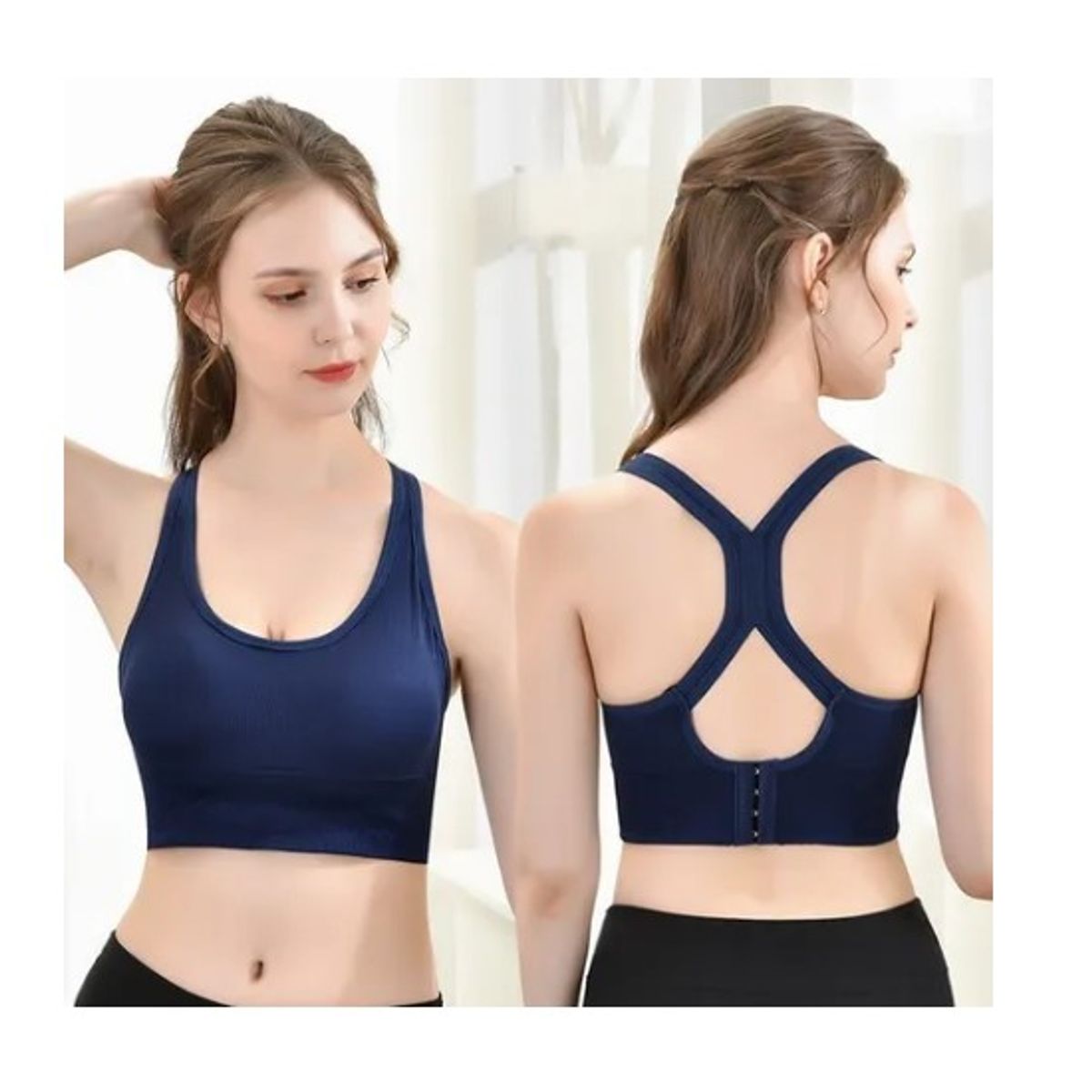 OFERTABKN - Sosten Deportivo Elasticado Mujer Peto Sujetador Azul