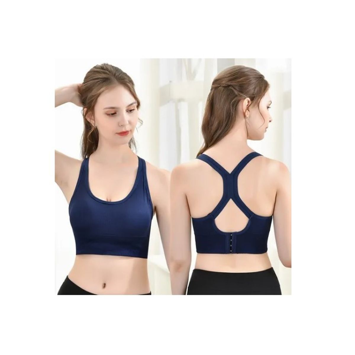 OFERTABKN - Sosten Deportivo Elasticado Mujer Peto Sujetador Azul