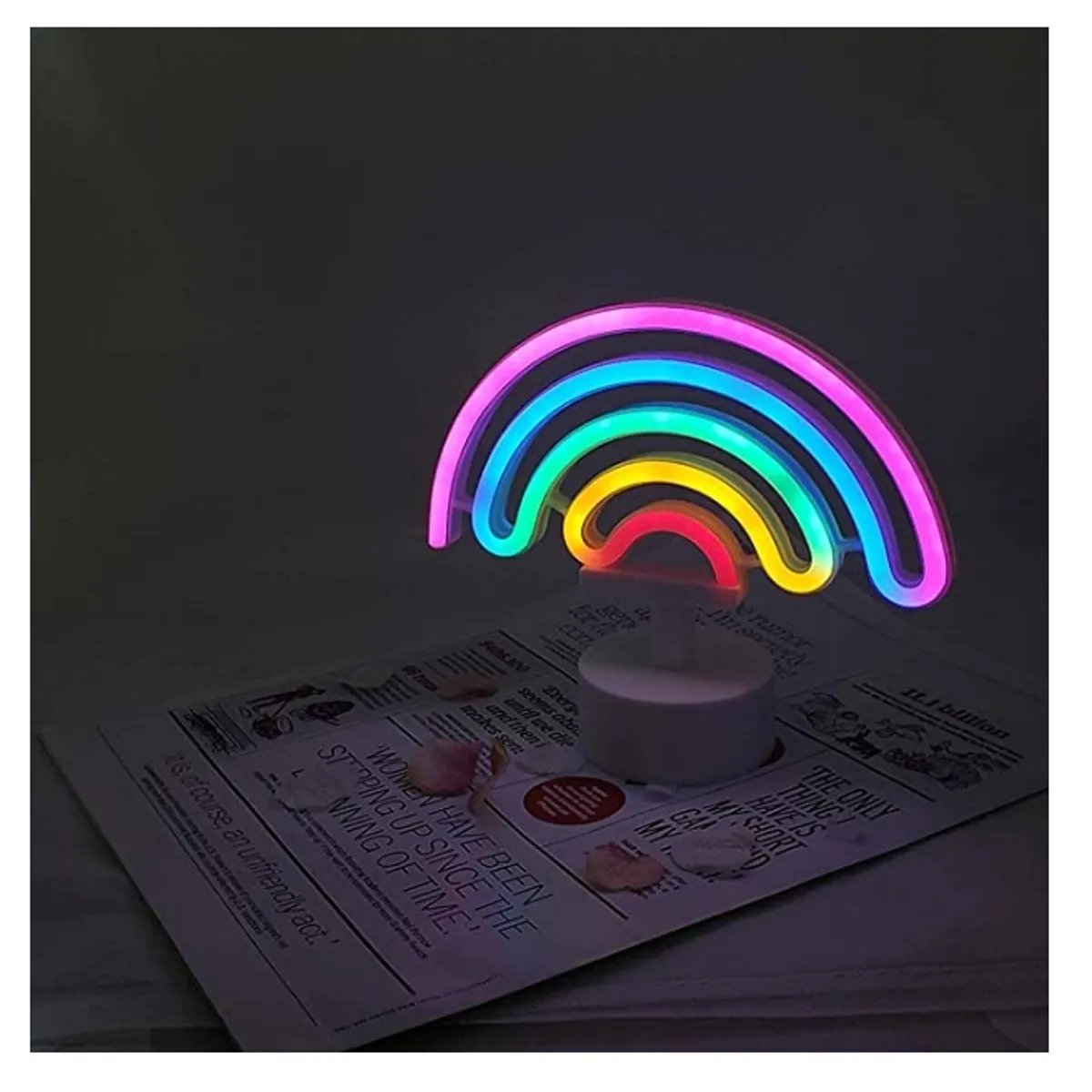 GENERICO - Lampara Led Neón De Arcoíris Con Base De Soporte.