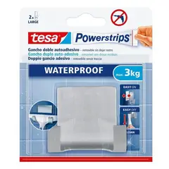 TESA - Percha Gancho Doble De Metal Prueba De Agua Grande 3kg