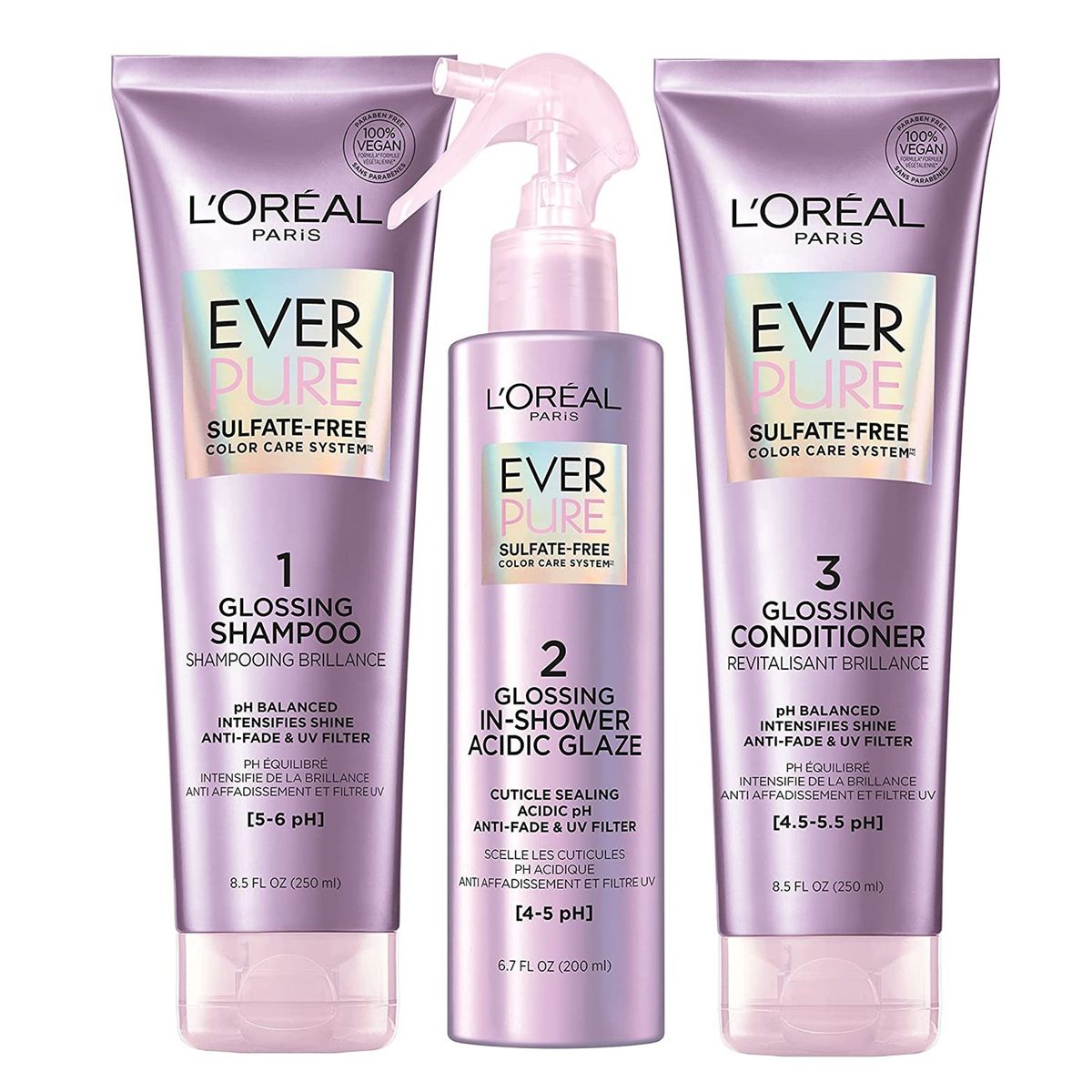 LOREAL PARIS - Tratamiento Capilar Glossing Sin Sulfatos Brillo Ever Pure
