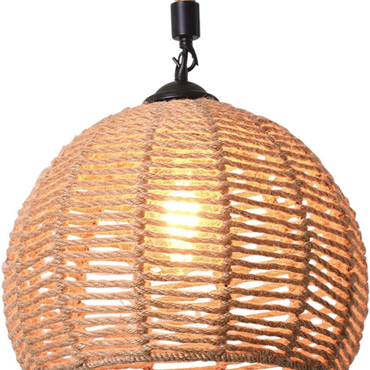 GENERICO - Lámpara Colgante Esfera De Hierro Y Cáñamo  Envio Gratis