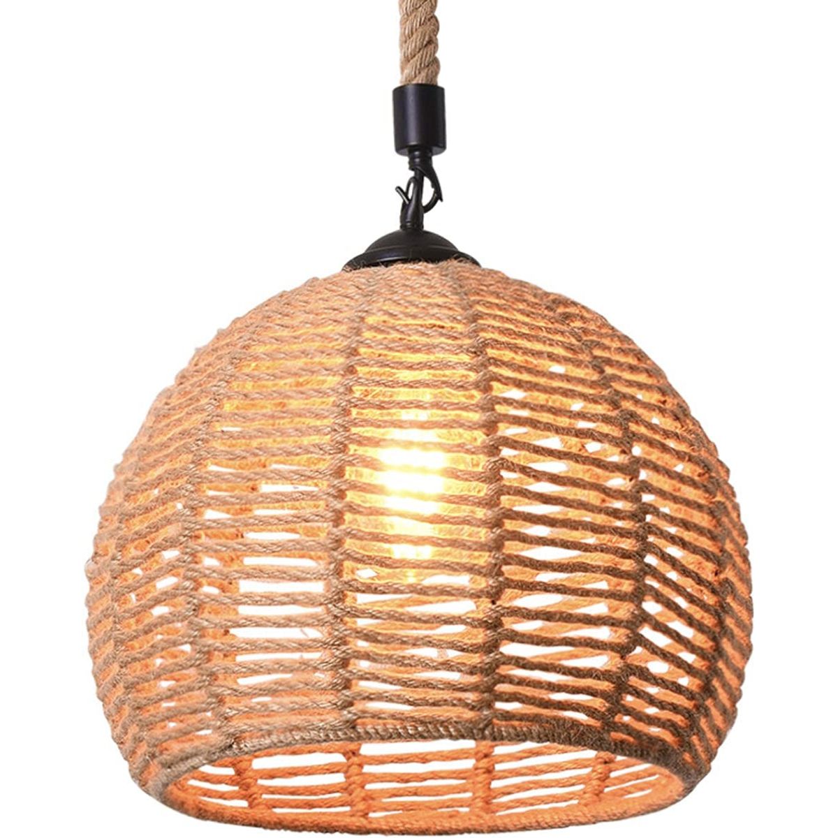 GENERICO - Lámpara Colgante Esfera De Hierro Y Cáñamo  Envio Gratis