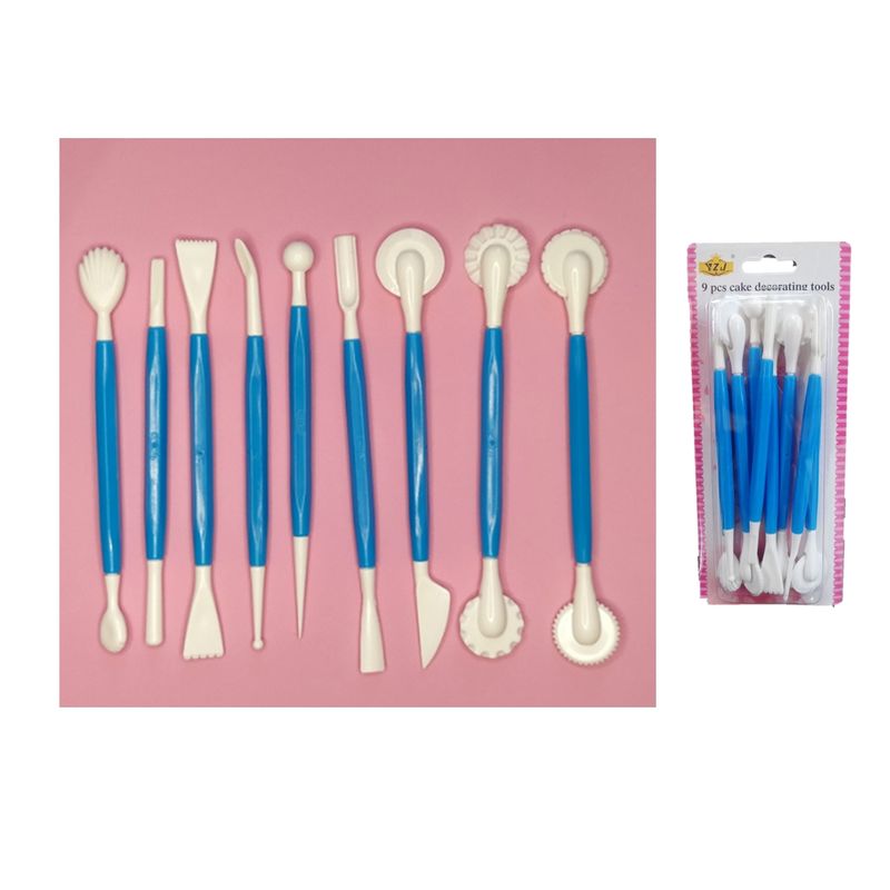 GENERICO - Set 9 pcs de  Estecas con Rodela para modelar