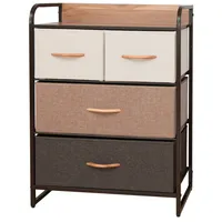 Cajonera Organizador Comoda 4 Cajones Metal Madera Tela.