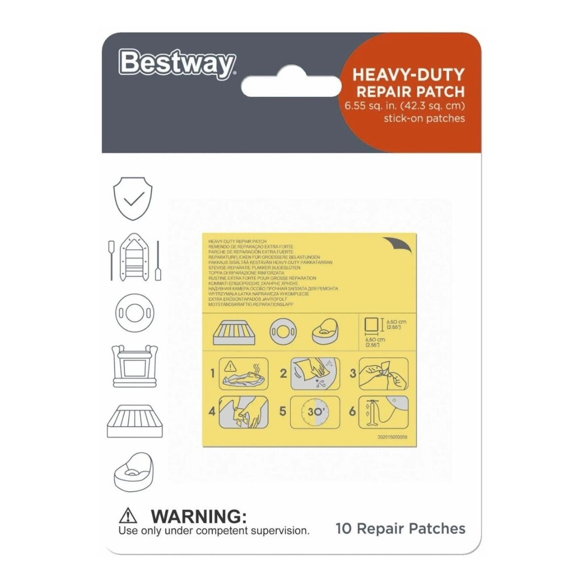 BESTWAY - Set 10 Parches De Reparacion Piscinas Estructurales Inflables