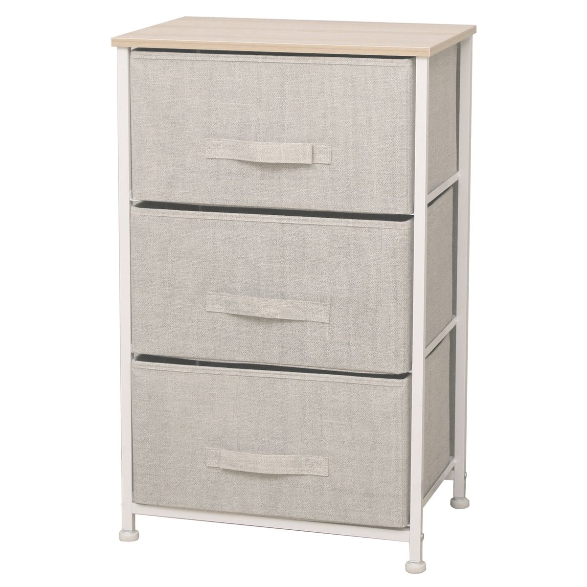 CARRY ALL - Cajonera Velador Organizador 3 Cajones Metal Madera Tela.