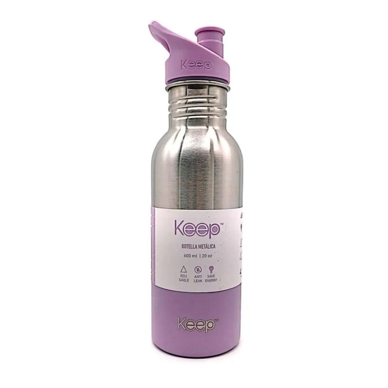 KEEP - Botella Metálica 600ml Keep Con Dosificador Violeta