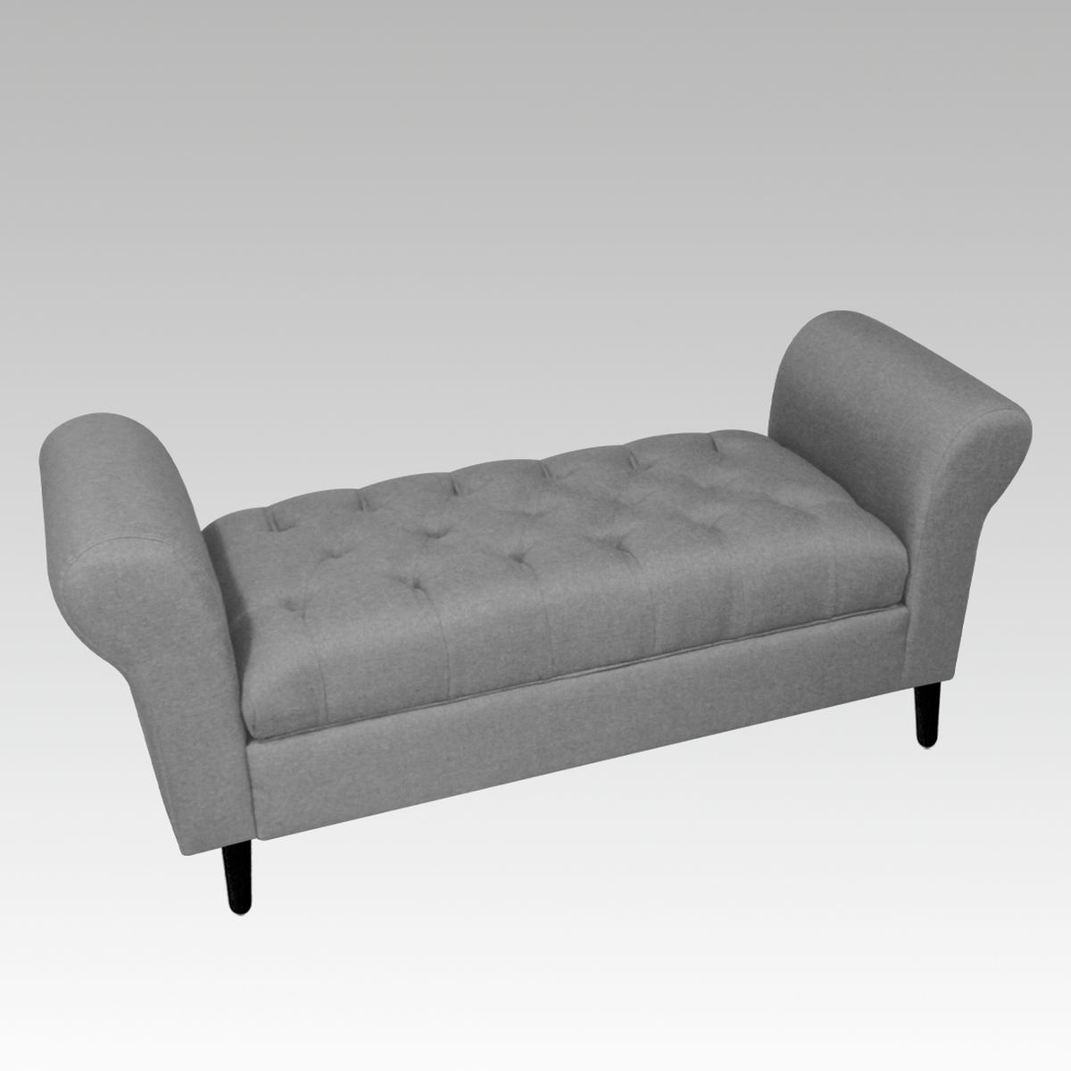 GENERICO - Banqueta Baúl Capitoné 21 Botones Zúrich - Gris