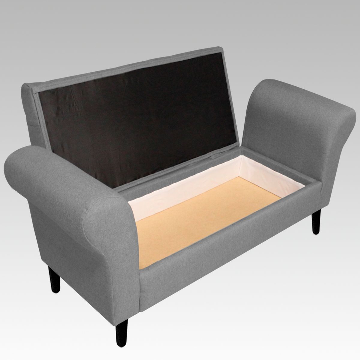 GENERICO - Banqueta Baúl Capitoné 21 Botones Zúrich - Gris