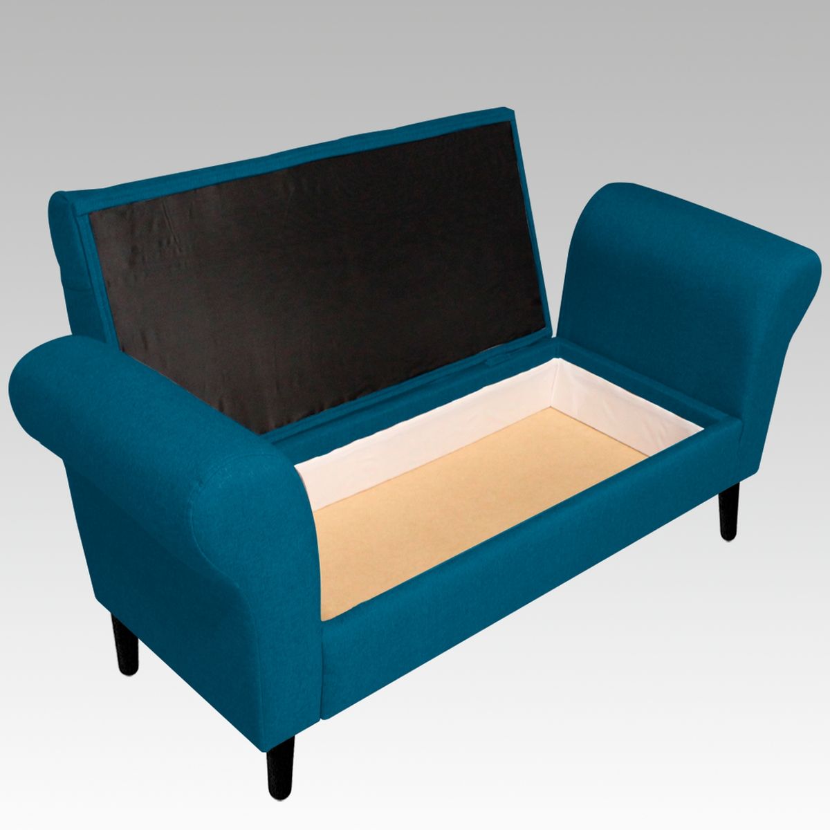 GENERICO - Banqueta Baúl Capitoné 21 Botones Zúrich - Azul