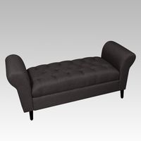 Banqueta Baúl Capitoné 21 Botones Zúrich - Gris oscuro