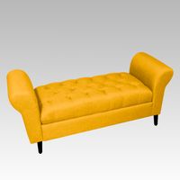 Banqueta Baúl Capitoné 21 Botones Zúrich - Amarillo