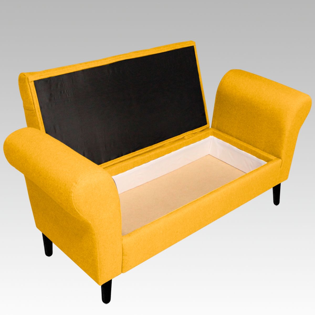 GENERICO - Banqueta Baúl Capitoné 21 Botones Zúrich - Amarillo