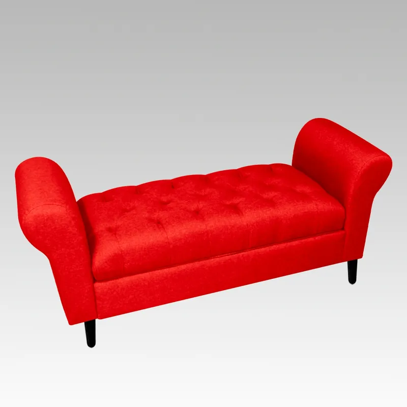 GENERICO - Banqueta Baúl Capitoné 21 Botones Zúrich - Rojo