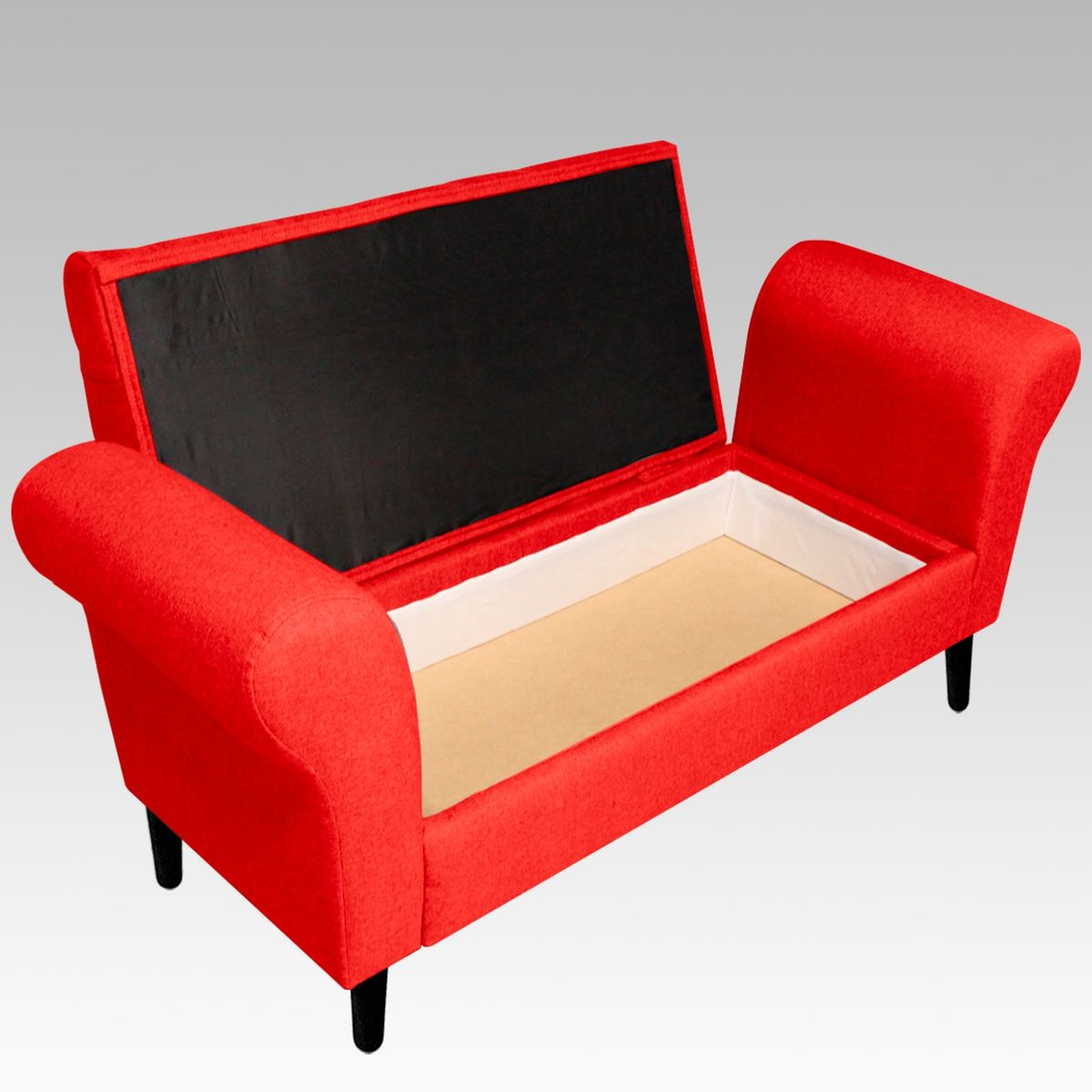GENERICO - Banqueta Baúl Capitoné 21 Botones Zúrich - Rojo