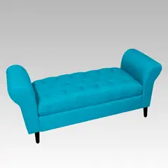 GENERICO - Banqueta Baúl Capitoné 21 Botones Zúrich - Turquesa