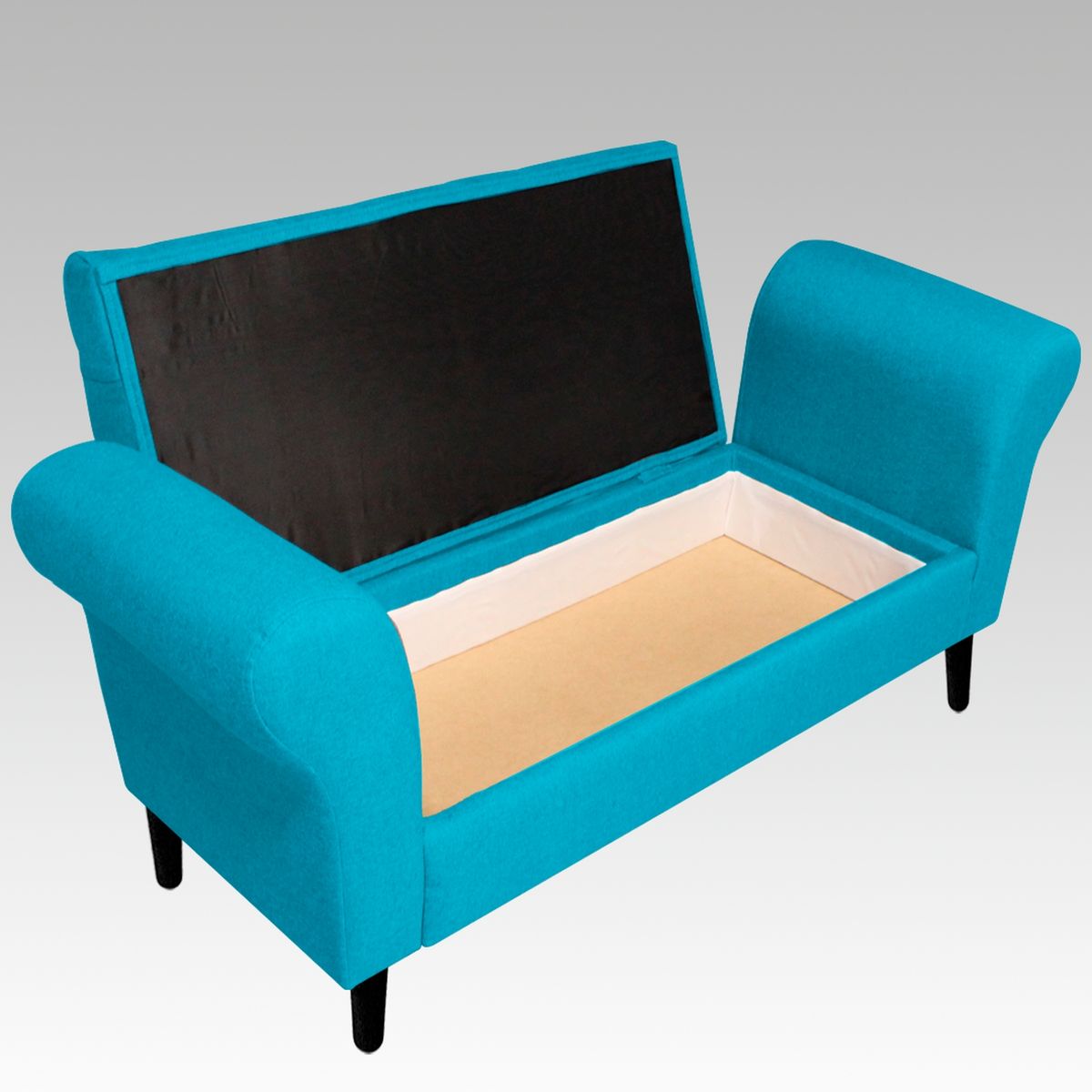 GENERICO - Banqueta Baúl Capitoné 21 Botones Zúrich - Turquesa