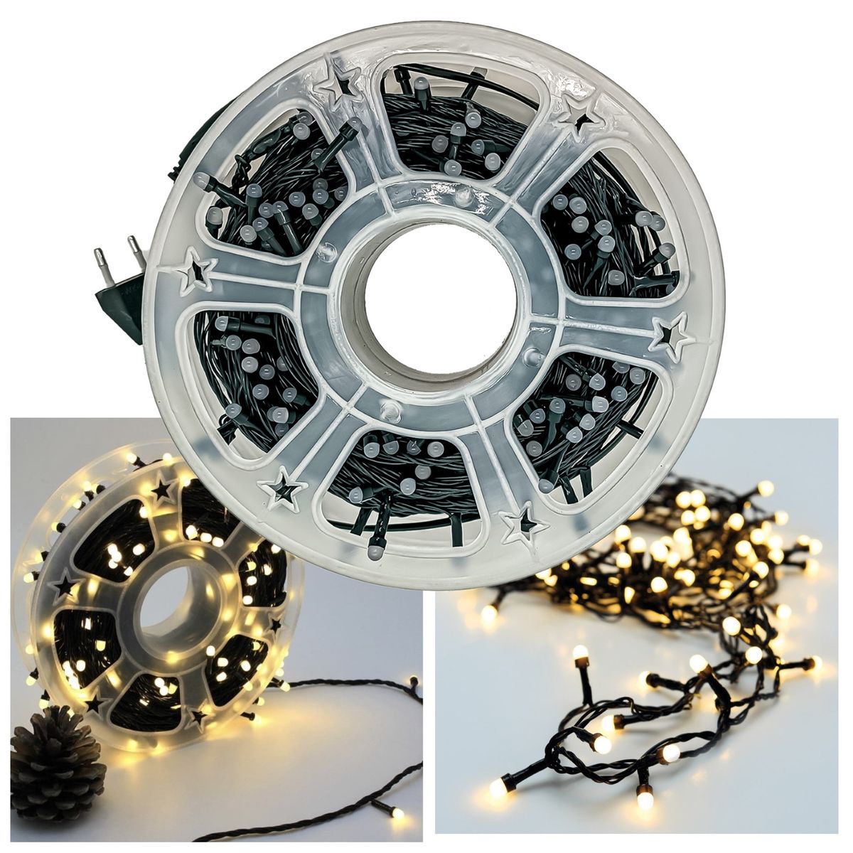 GENERICO - Luces LED Guirnalda Decoración Matrimonios Blanco Cálido 50metros