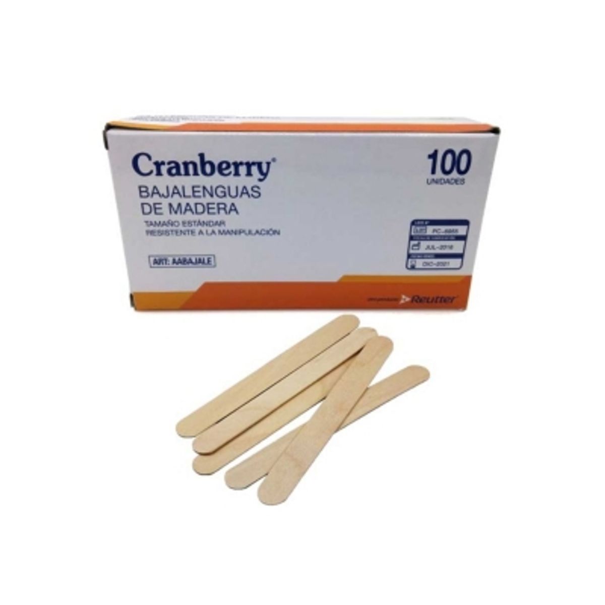 CRANBERRY - Bajalenguas De Madera Cranberry 100 Unidades
