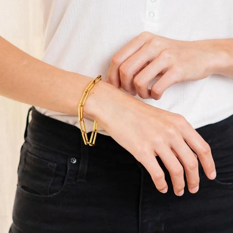 GENERICO - PULSERA MUJER bañada en oro de 18k MODELO MINIMALISTA